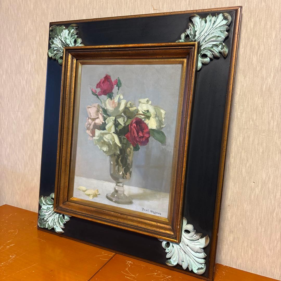 Paul H. Morgan 花瓶の花 油彩画