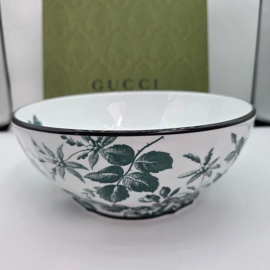 GUCCI　ハーバリウム　サラダボウル　グリーン　箱付き　未使用保管品　23cm