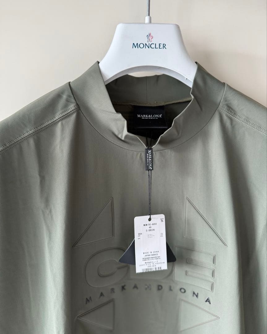 新品 ★ MARK&LONA モックネック シャツ マーク&ロナ カーキ 正規品