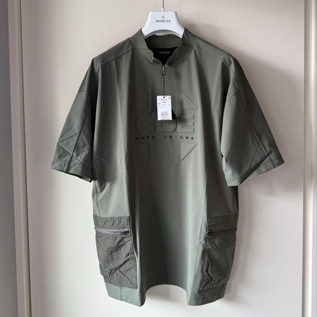 新品 ★ MARK&LONA モックネック シャツ マーク&ロナ カーキ 正規品