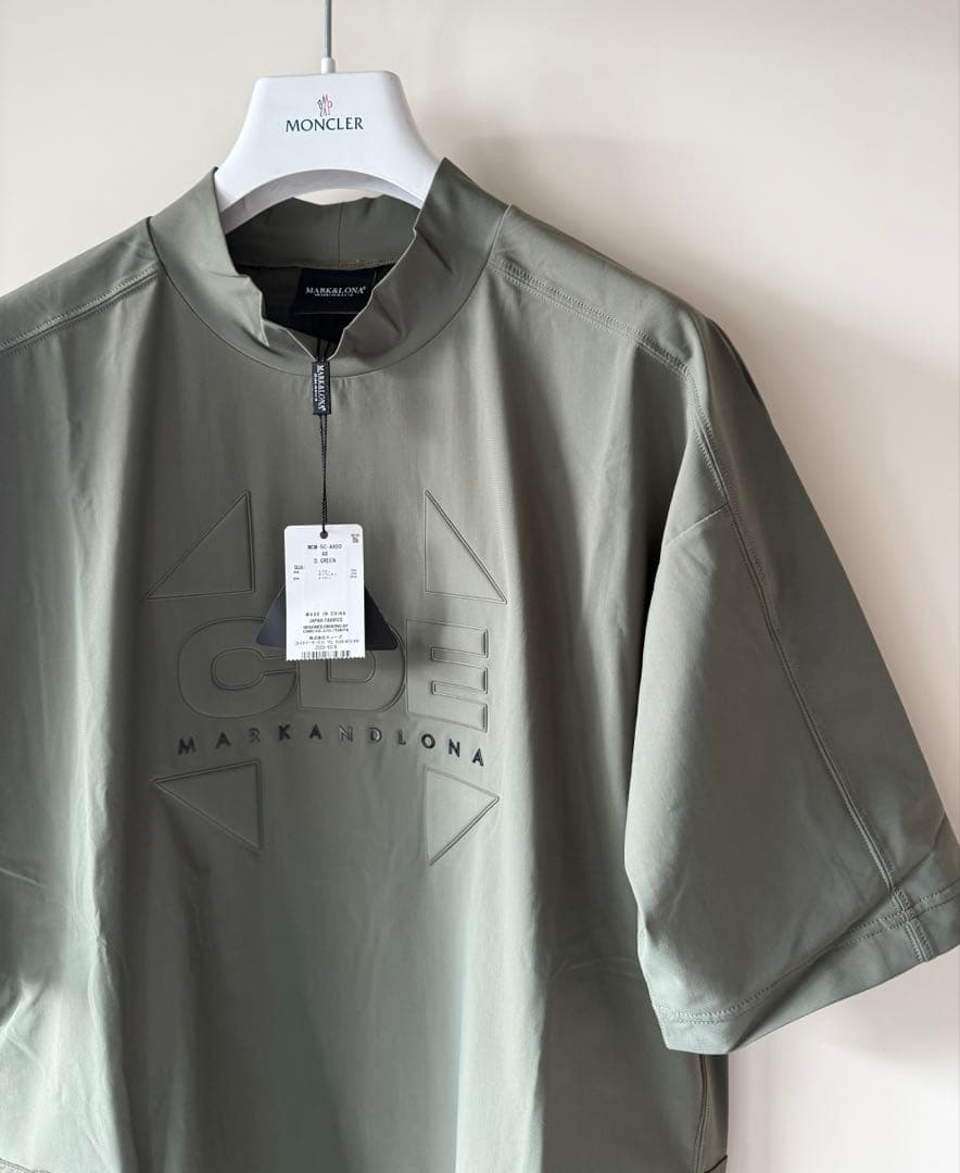 新品 ★ MARK&LONA モックネック シャツ マーク&ロナ カーキ 正規品