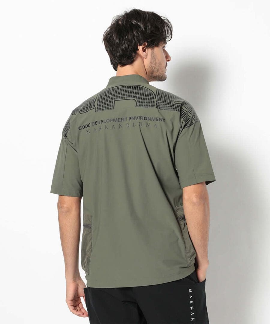 新品 ★ MARK&LONA モックネック シャツ マーク&ロナ カーキ 正規品