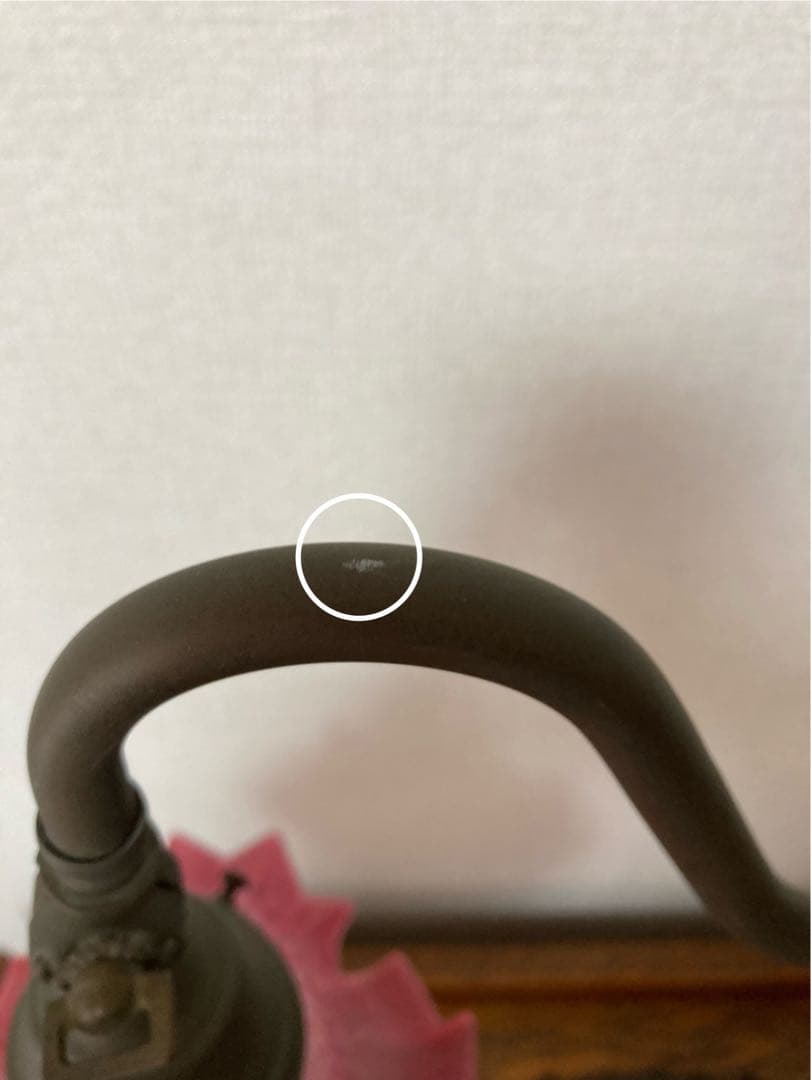 アンティーク☆磨りガラスシェード テーブルランプ＊欠けあり