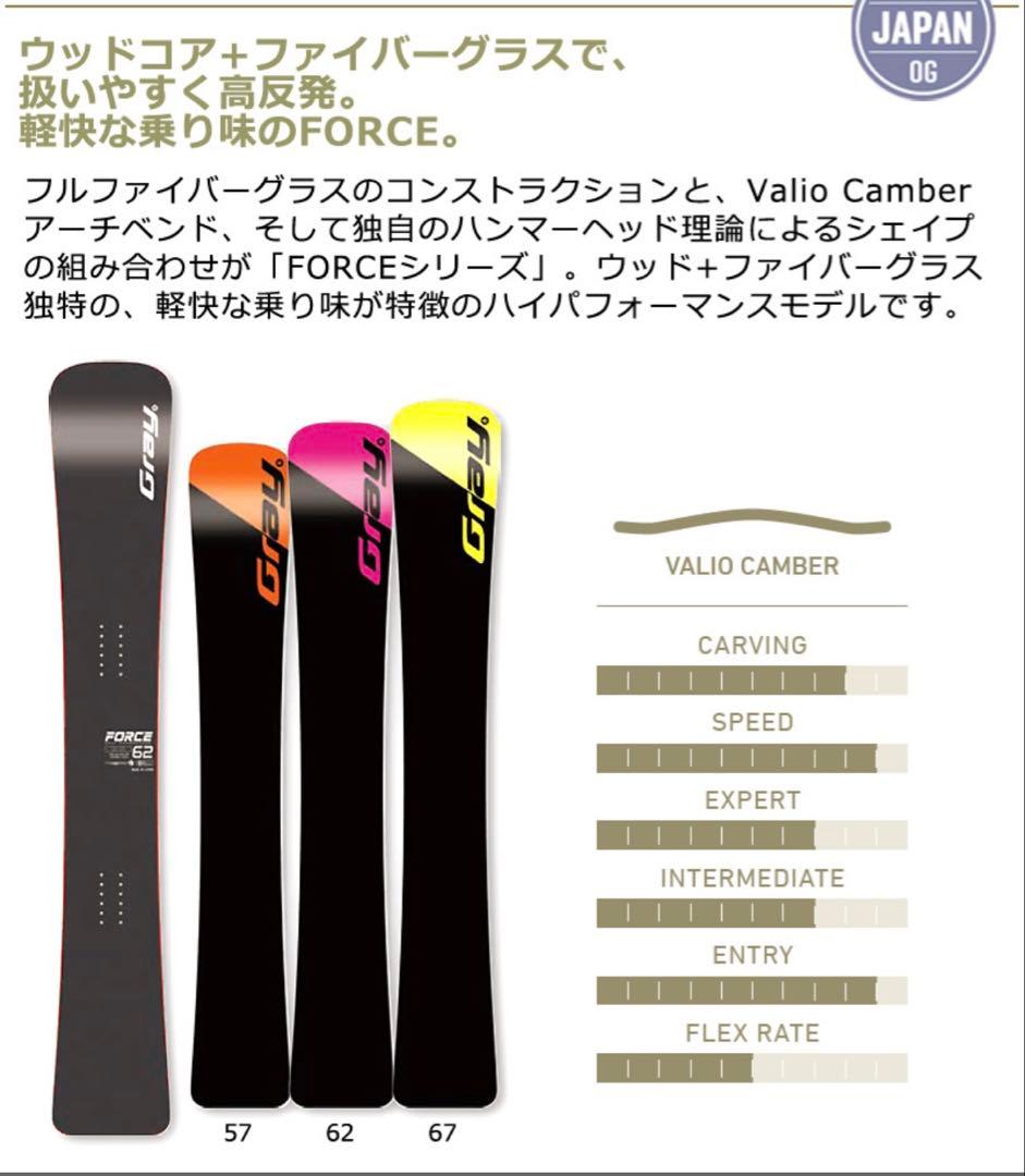 【美品】GRAY FORCE 162｜チューン済・即滑走OK｜フリーカービング