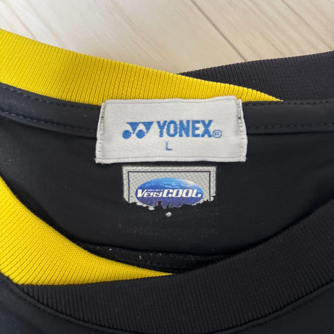 YONEX廃盤ユニホーム バドミントンウェア Lサイズ 黒/黄色