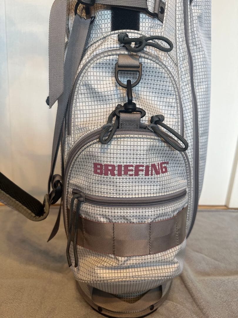 BRIEFING キャディバッグ ホワイトチェック　付属品5点セット