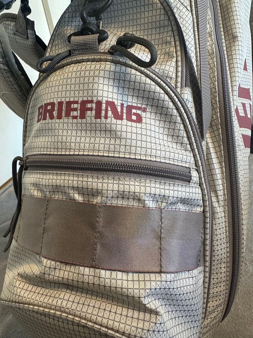 BRIEFING キャディバッグ ホワイトチェック　付属品5点セット