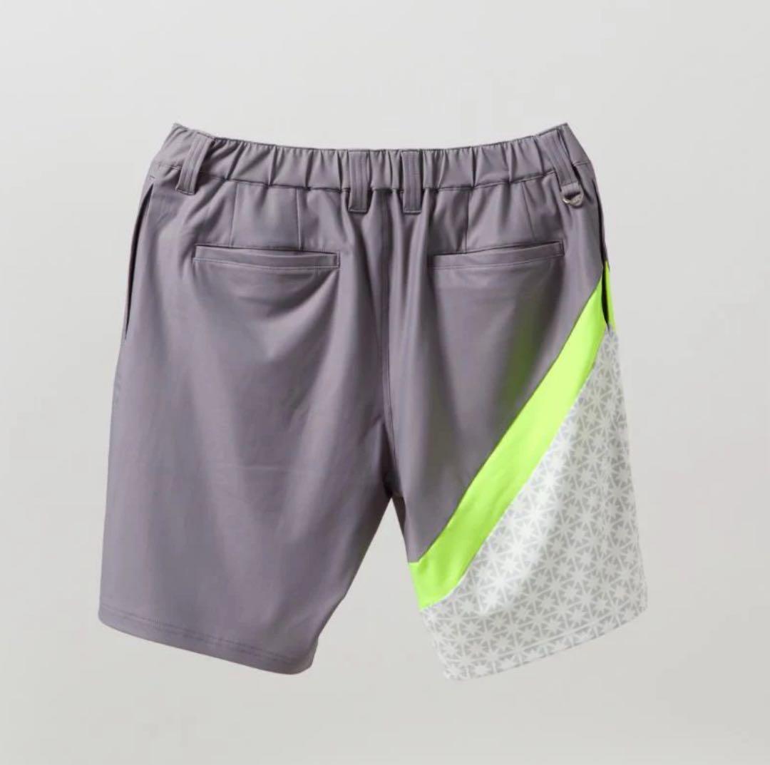 【新品・タグ付き】BANDEL メンズ ショートパンツ グレー 蛍光 イエローL