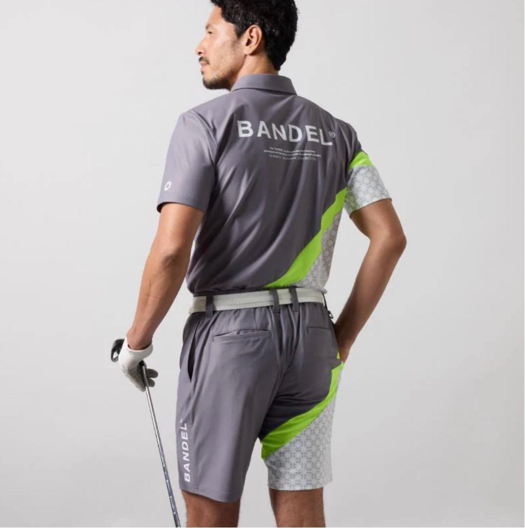 【新品・タグ付き】BANDEL メンズ ショートパンツ グレー 蛍光 イエローL