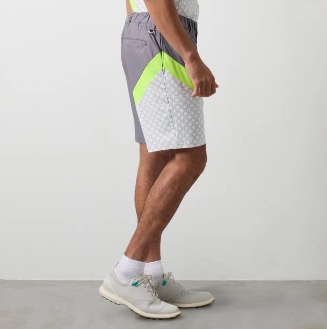 【新品・タグ付き】BANDEL メンズ ショートパンツ グレー 蛍光 イエローL