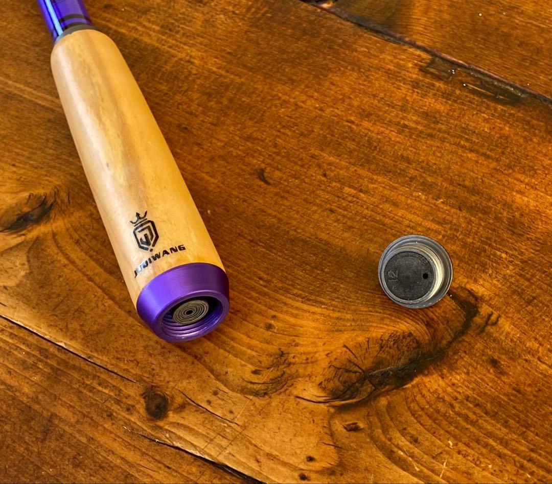 小物釣り竿　タナゴ竿　パープル×ブラック　180cm ウッドグリップ　振り出し竿