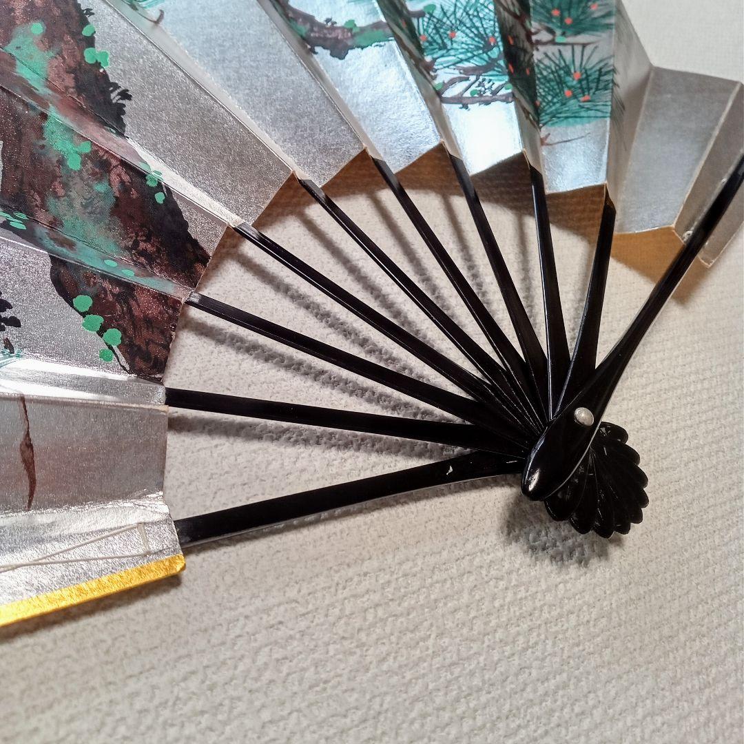 【舞扇子】金銀両面 美品 2本セット バラ売り可　松模様 日本舞踊 九寸五分