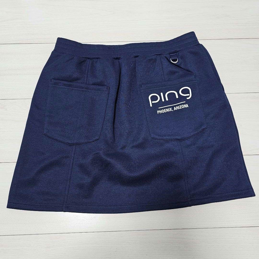 PING レディース【L】新品 セットアップ 上下セット ネイビー 半袖 ピン