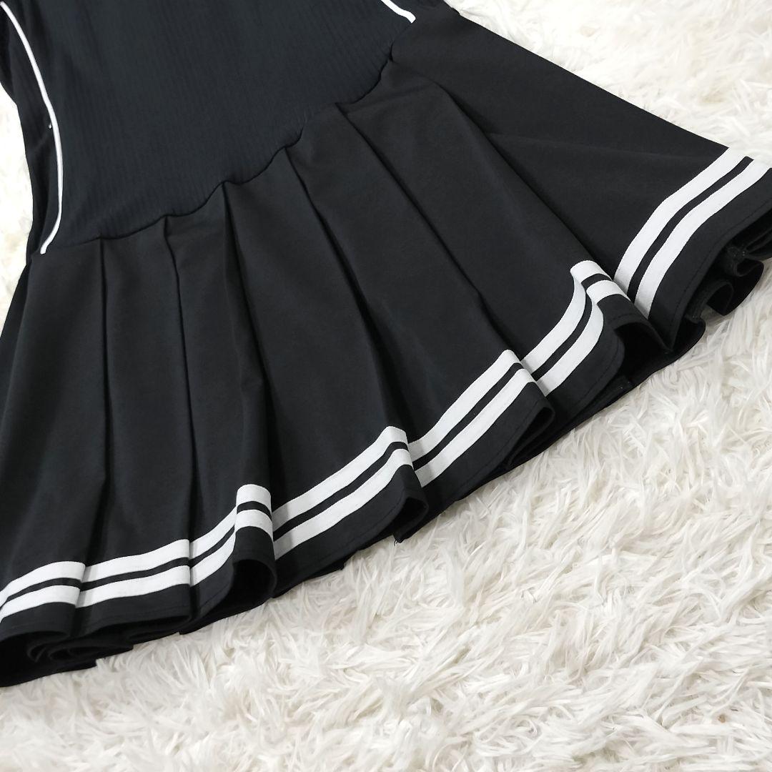 極美品✨MARK & LONA✨ブラック プリーツ ポロワンピース✨38