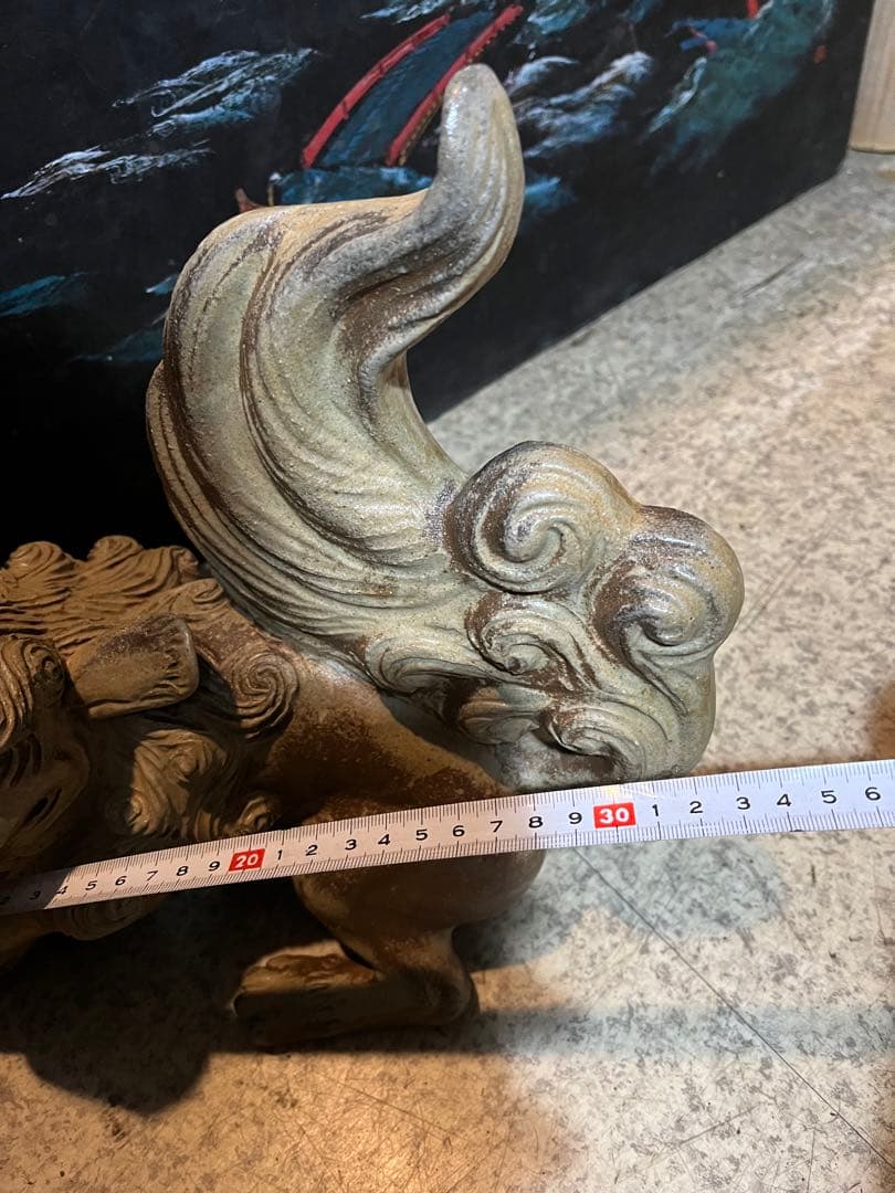 狛犬、備前焼狛犬、古備前獅子、獅子、35センチ狛犬、縁起置物、魔除け置物