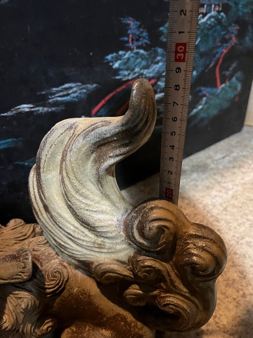 狛犬、備前焼狛犬、古備前獅子、獅子、35センチ狛犬、縁起置物、魔除け置物