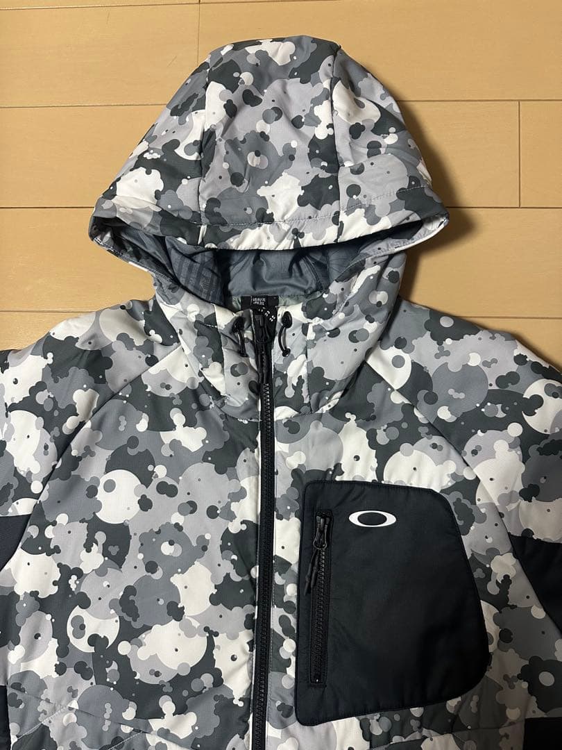 OAKLEY 中綿ジャケット 2XL 迷彩柄 保温 防寒フード付
