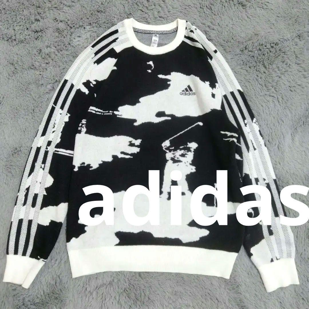 adidas♡ゴルフ柄がお洒落♡ニット♡L〜　ゴルフ/スポーツ