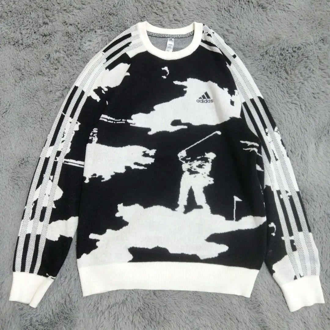 adidas♡ゴルフ柄がお洒落♡ニット♡L〜　ゴルフ/スポーツ