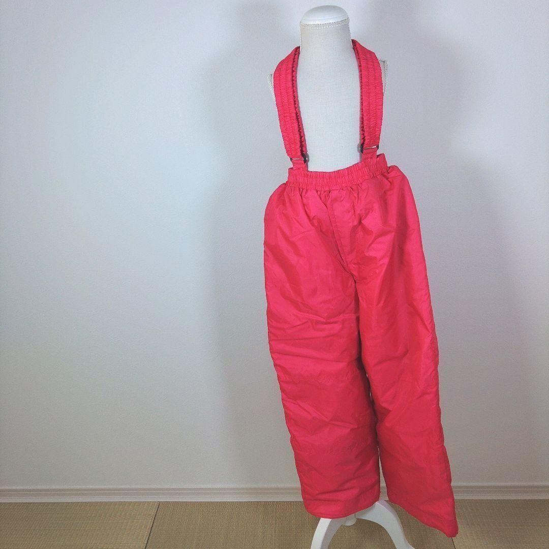 スキーウェア　140cm　女の子　キッズ　子供　ピンク　ドット　グローブ