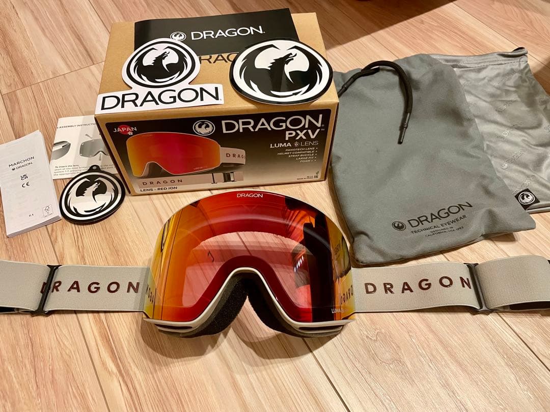 【試着のみ】25.26年モデルDRAGON PXVミラー平面レンズ ベージュ