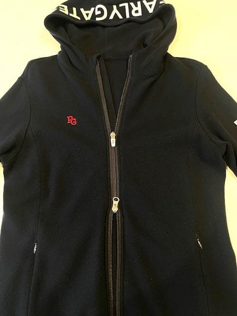 パーリーゲイツ パーカー 2(L) ネイビー ロゴプリント ダブルジップ①