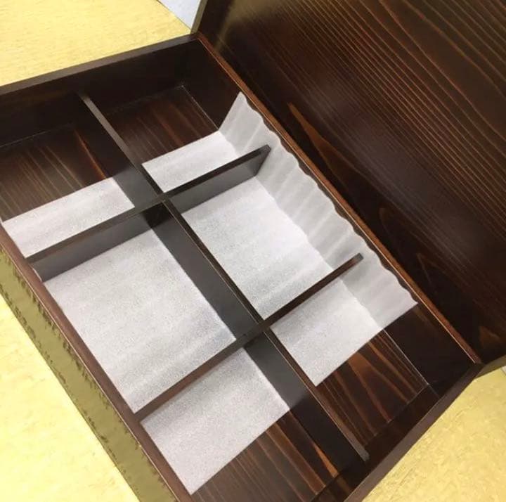 ヤマコー 杉・荒彫長方松花堂弁当 身・蓋・仕切セット K0903D