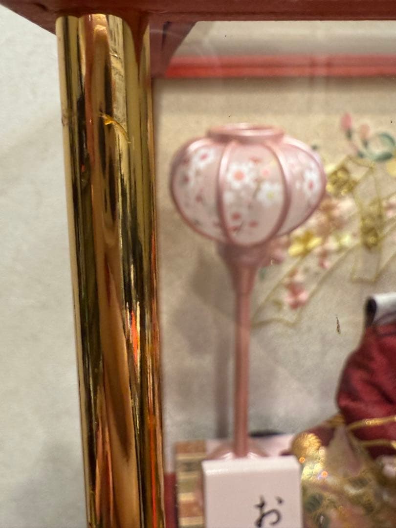 【送料込み】美品★ お雛様　雛人形　渡辺人形　木製　桃の節句　ガラスケース
