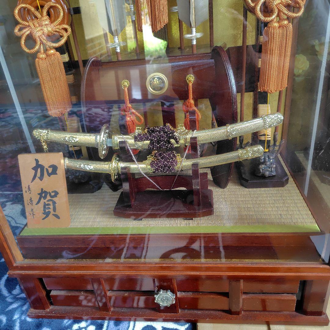五月人形 ガラスケース付き 木製