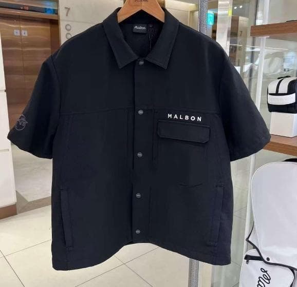 Malbonゴルフメンズ セットアップ ブラックL半袖トップス＋ショートパンツ✨