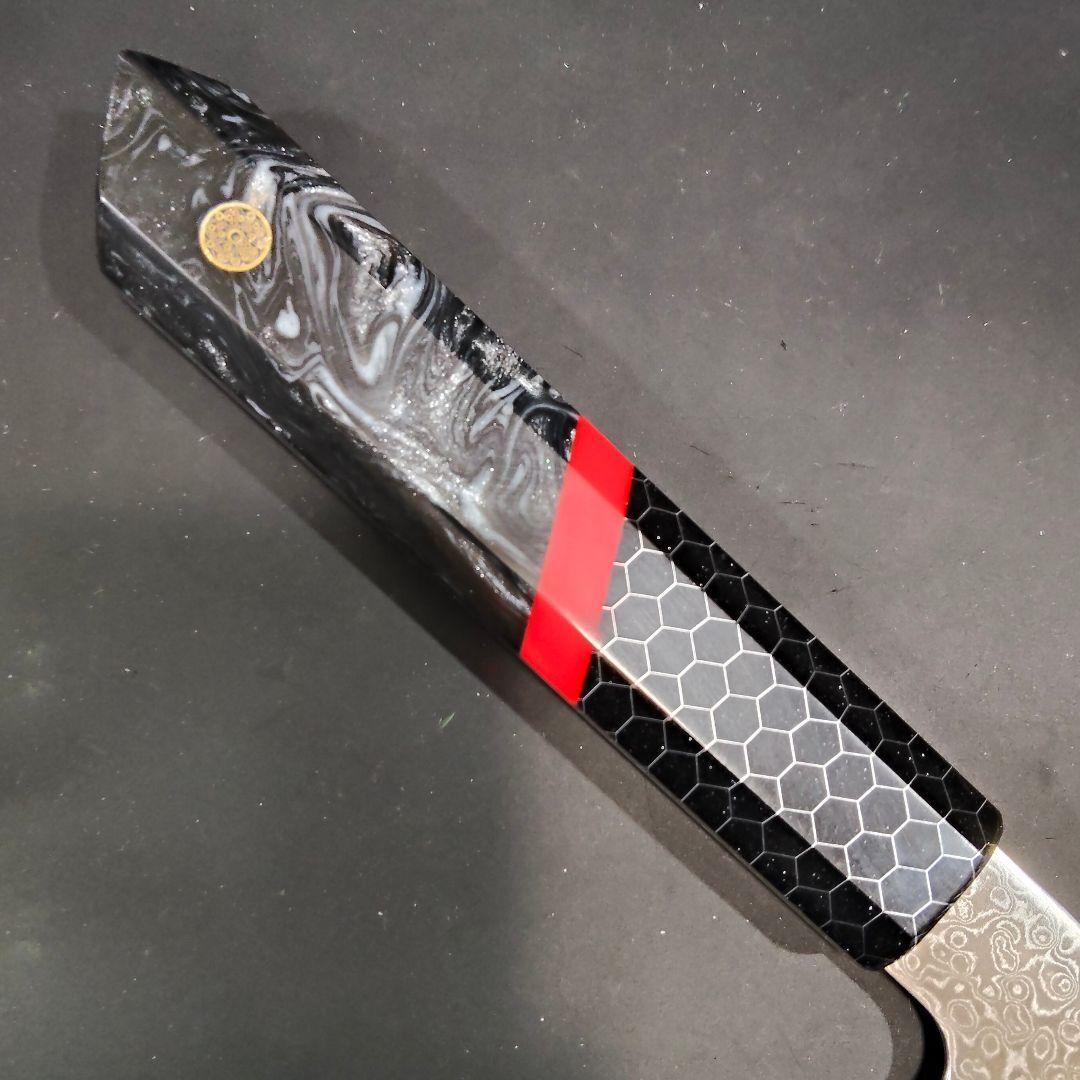 魚捌き 鬼反り 剣型 切付型 牛刀 V金10号 67層ダマスカス 包丁 八角柄