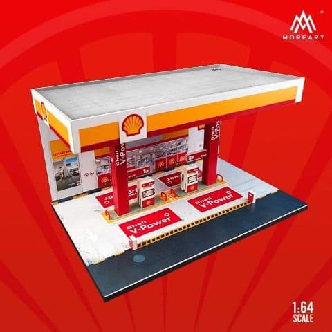 MoreArt 1/64 Shell V-Power ガソリンスタンド ジオラマ