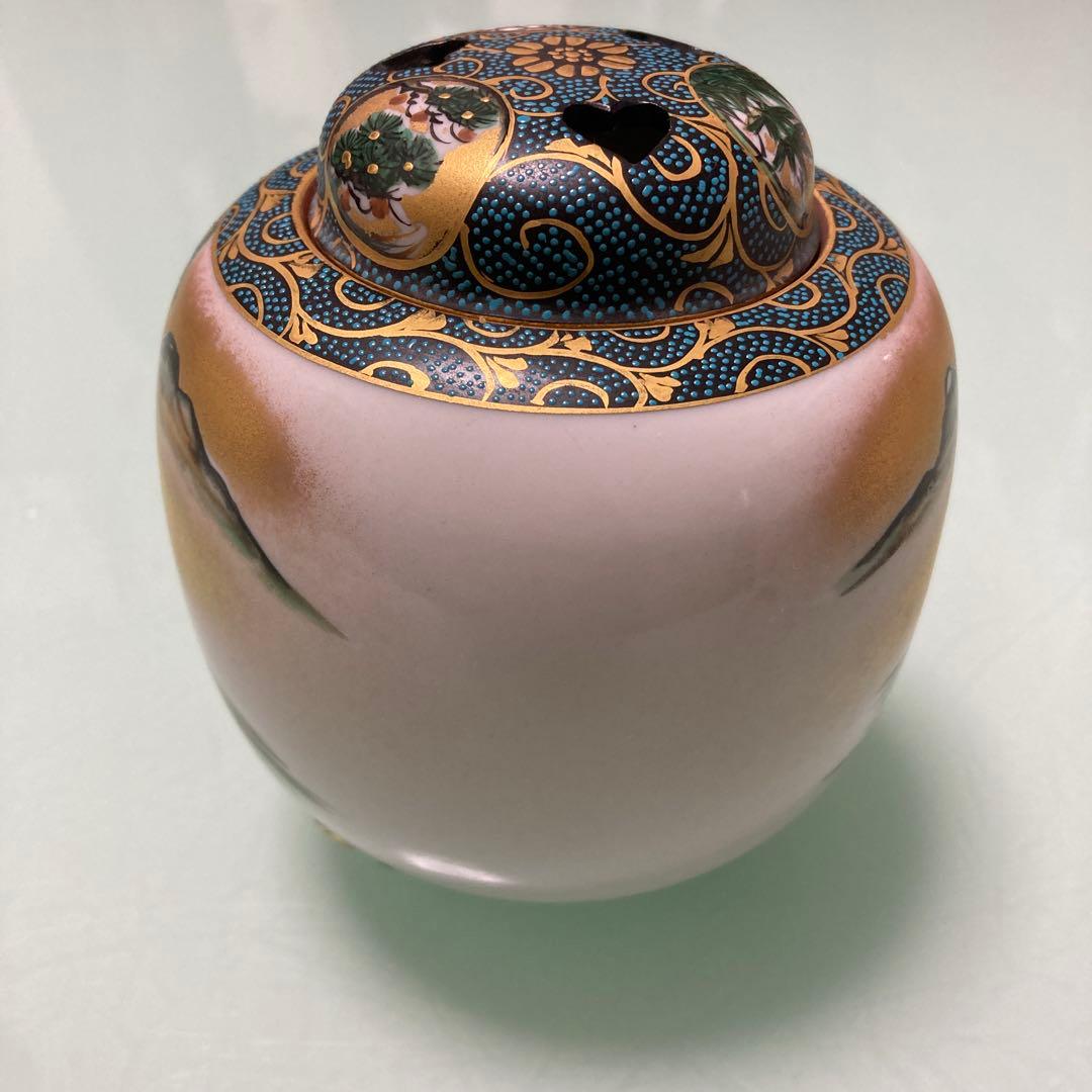 九谷焼　香炉　七福神　（金✖️深緑）