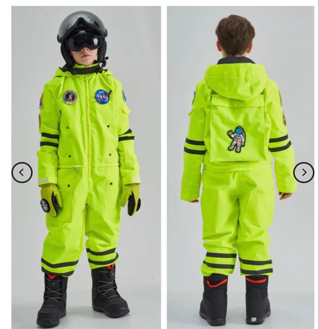 150 蛍光イエロー 宇宙飛行士ウェア　スキー