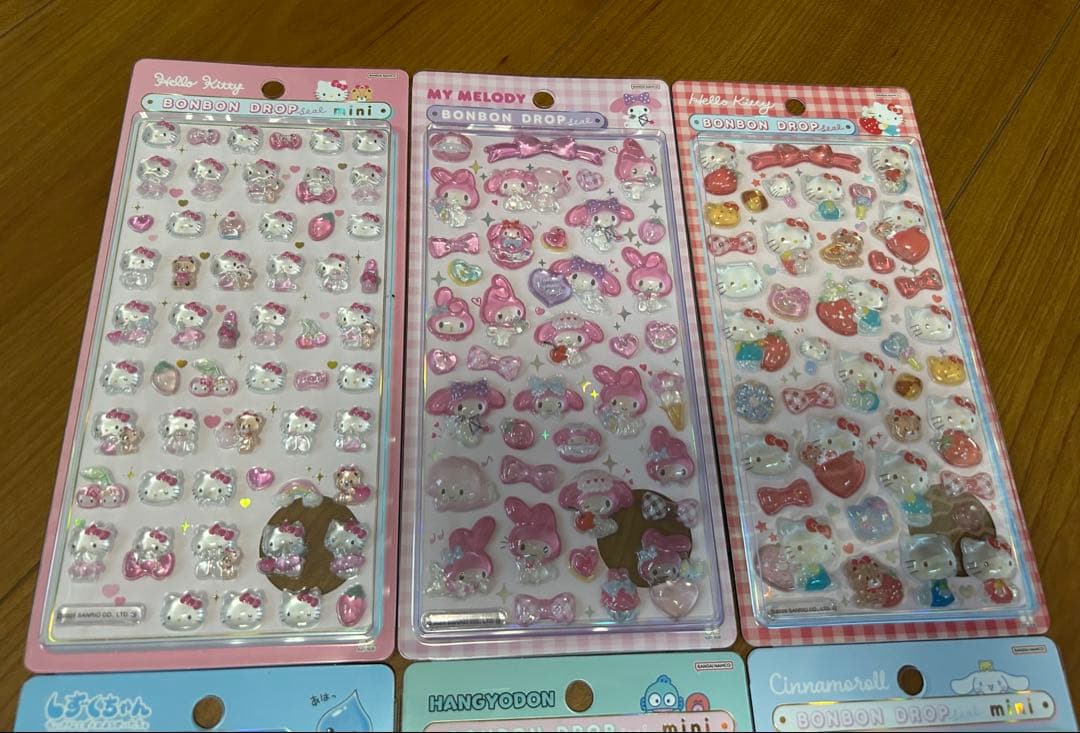 ボンボンドロップシール シナモロール ハンギョドン ハローキティ マイメィロディ