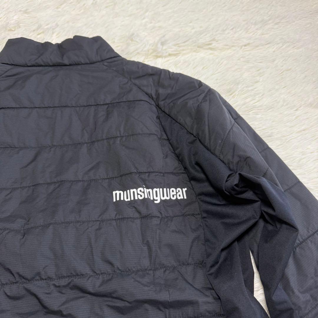 【マンシングウェア】美品 中綿ジャケット ブラック ロゴ Mサイズ レディース