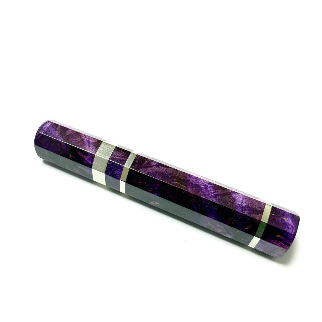 三段銀巻 牛刀240 手作り 包丁の柄 牛刀8寸 スタビライズドウッド 八角柄