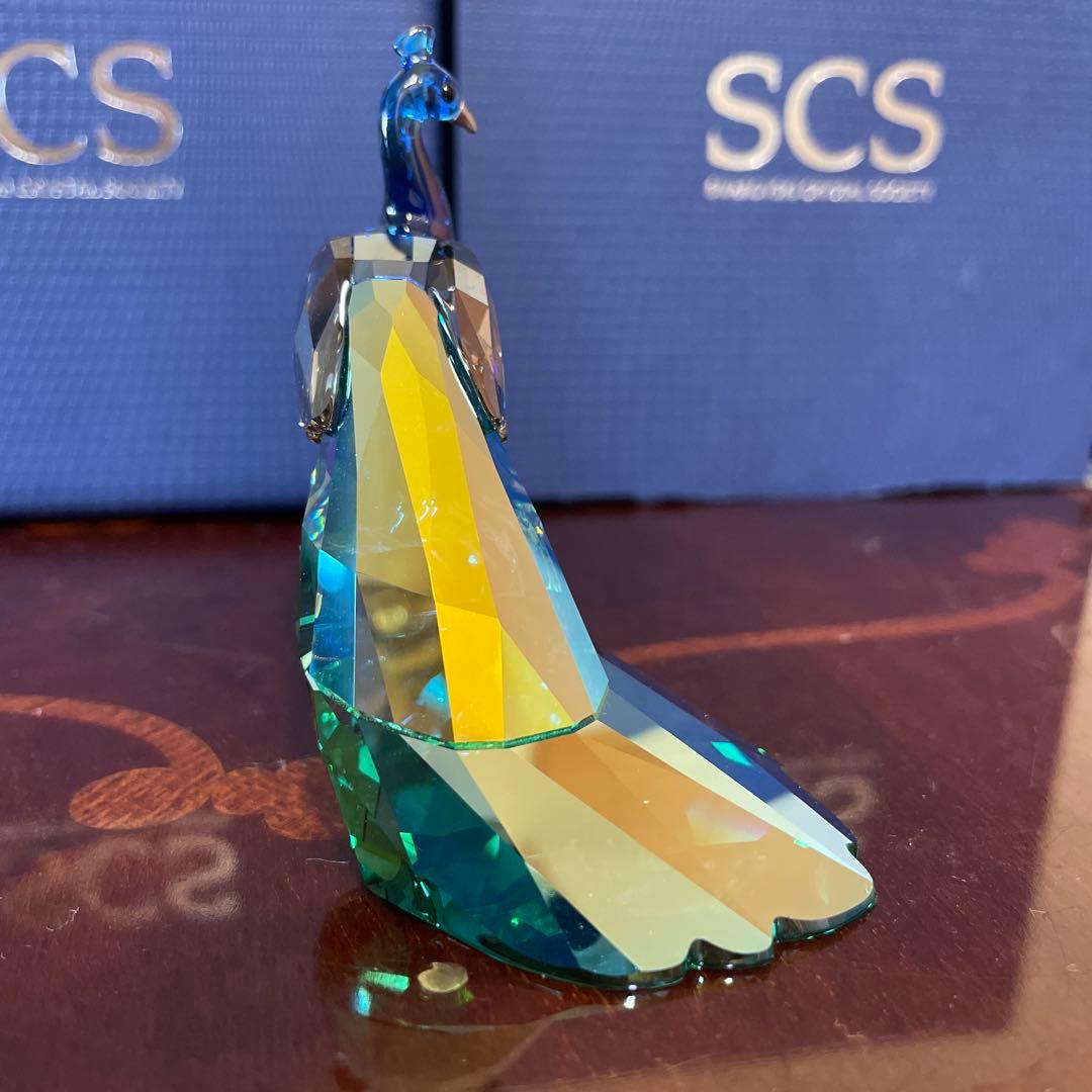 スワロフスキー　ピーコック孔雀　SCS 置物　オブジェ