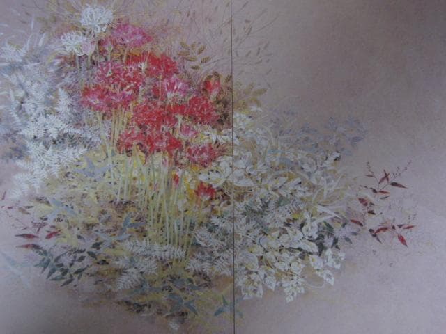 重岡良子、【曼珠沙華図】、希少な額装用画集より、状態良好、新品額装付、日本人画家