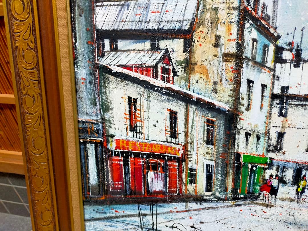 ♥油彩画♥　風景　♥12号♥　額付き　♥油絵　骨董　古玩　アンティーク　レトロ