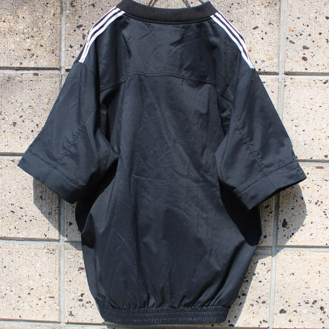 00's adidas GOLF ロゴ刺繍3ライン 袖着脱可 古着プルジャケット