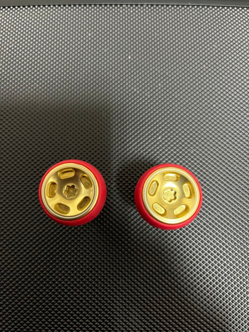 バリアルゴールドホイール、レッドファットノブ