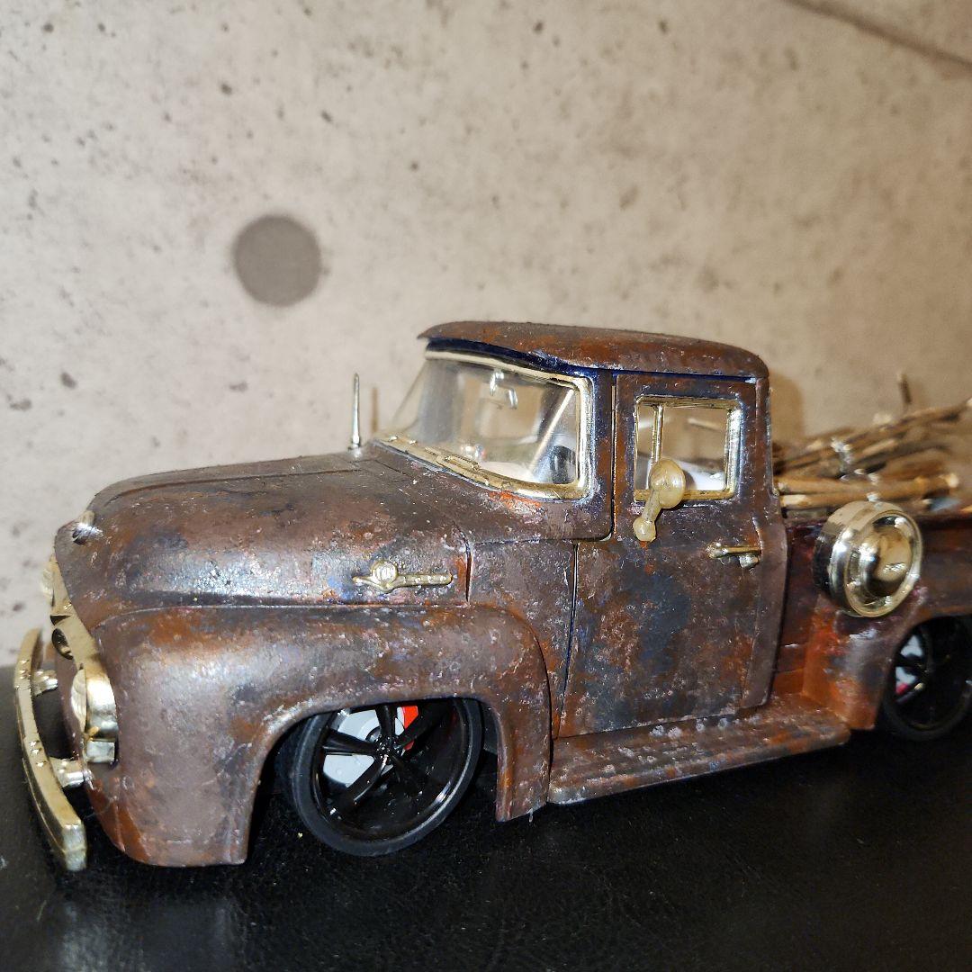 1956年　F100 パンプキン　ラット　カスタム　1/18サイズ