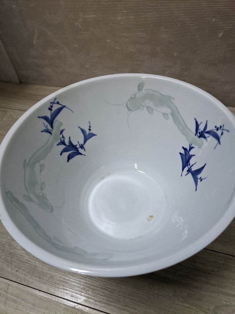 レトロ 時代物　火鉢　金魚鉢　睡蓮鉢 染付