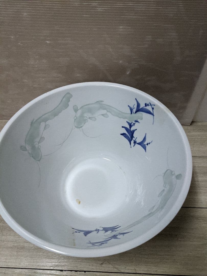 レトロ 時代物　火鉢　金魚鉢　睡蓮鉢 染付