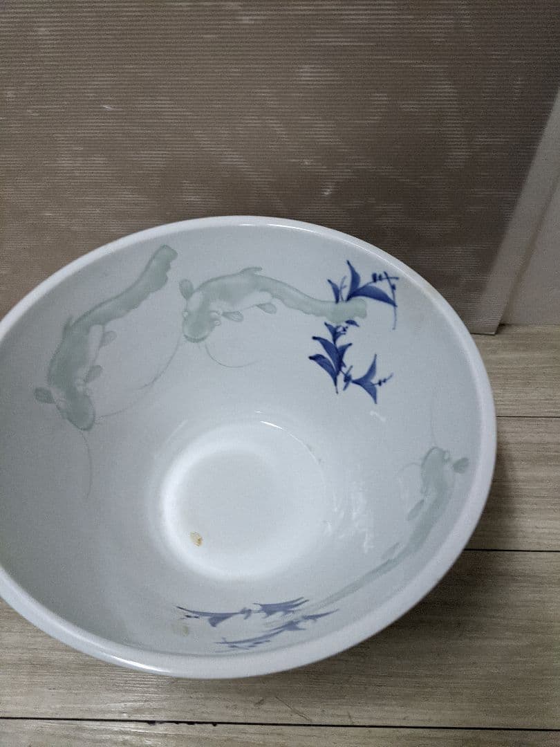 レトロ 時代物　火鉢　金魚鉢　睡蓮鉢 染付