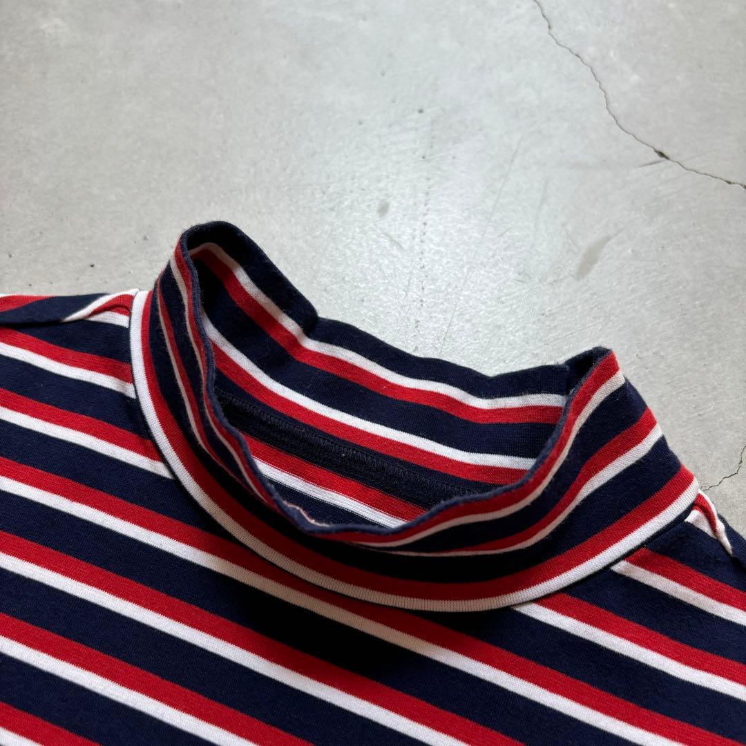 PEARLEY GATES パーリーゲイツ ボーダー柄 半袖モックネックシャツ