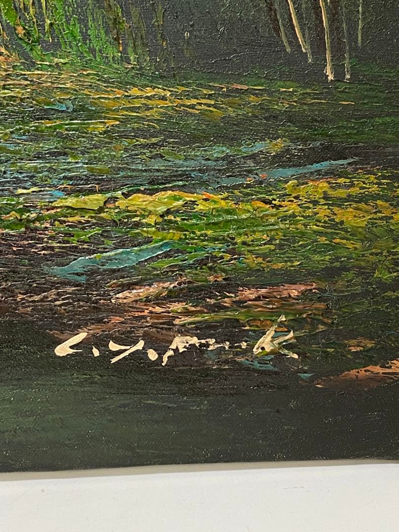 3-3302 風景画 油絵 絵画 油彩画 肉筆 美術 アンティーク　額縁無　油彩