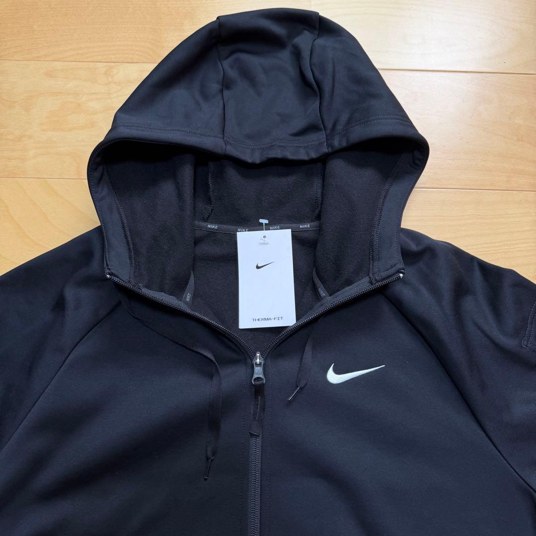 NIKE フルジップパーカー　スポーツウェア　サーマフィット　黒ブラック　L新品