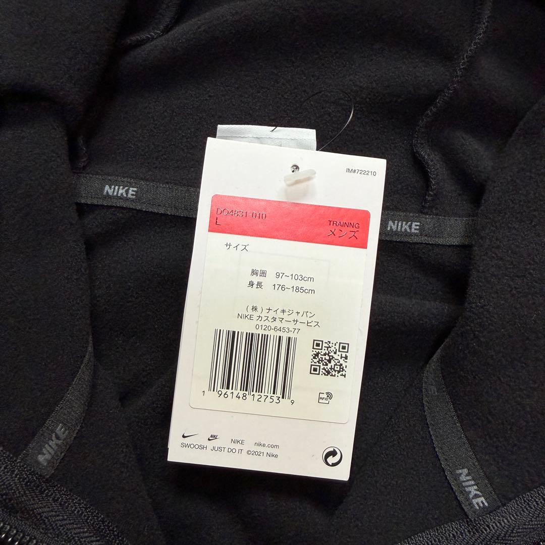 NIKE フルジップパーカー　スポーツウェア　サーマフィット　黒ブラック　L新品